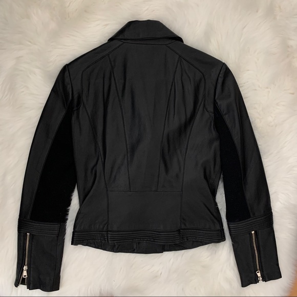 Bebe Lamb Leather Moto Jacket - Picture 5 of 8